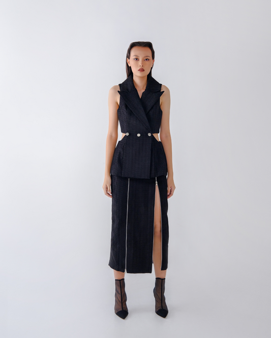 Azalea Vest Black (Velvet)