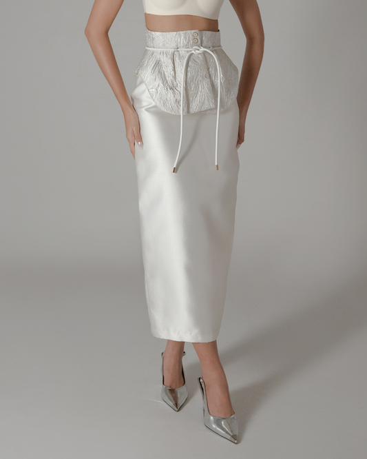 Alessia Belt Silver-Ivory