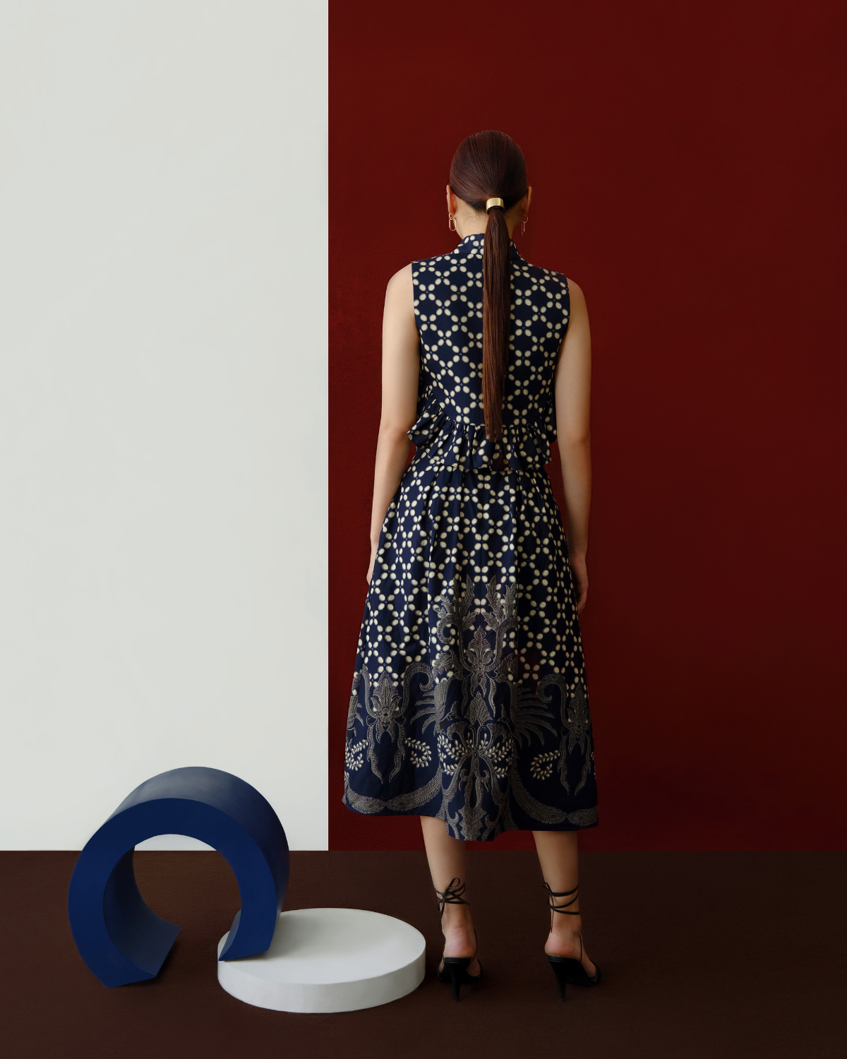 Yara Skirt Navy Blue Batik