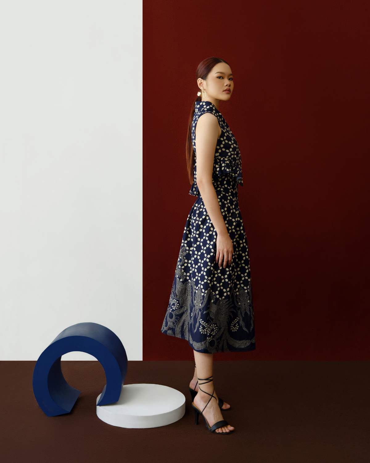 Yara Skirt Navy Blue Batik