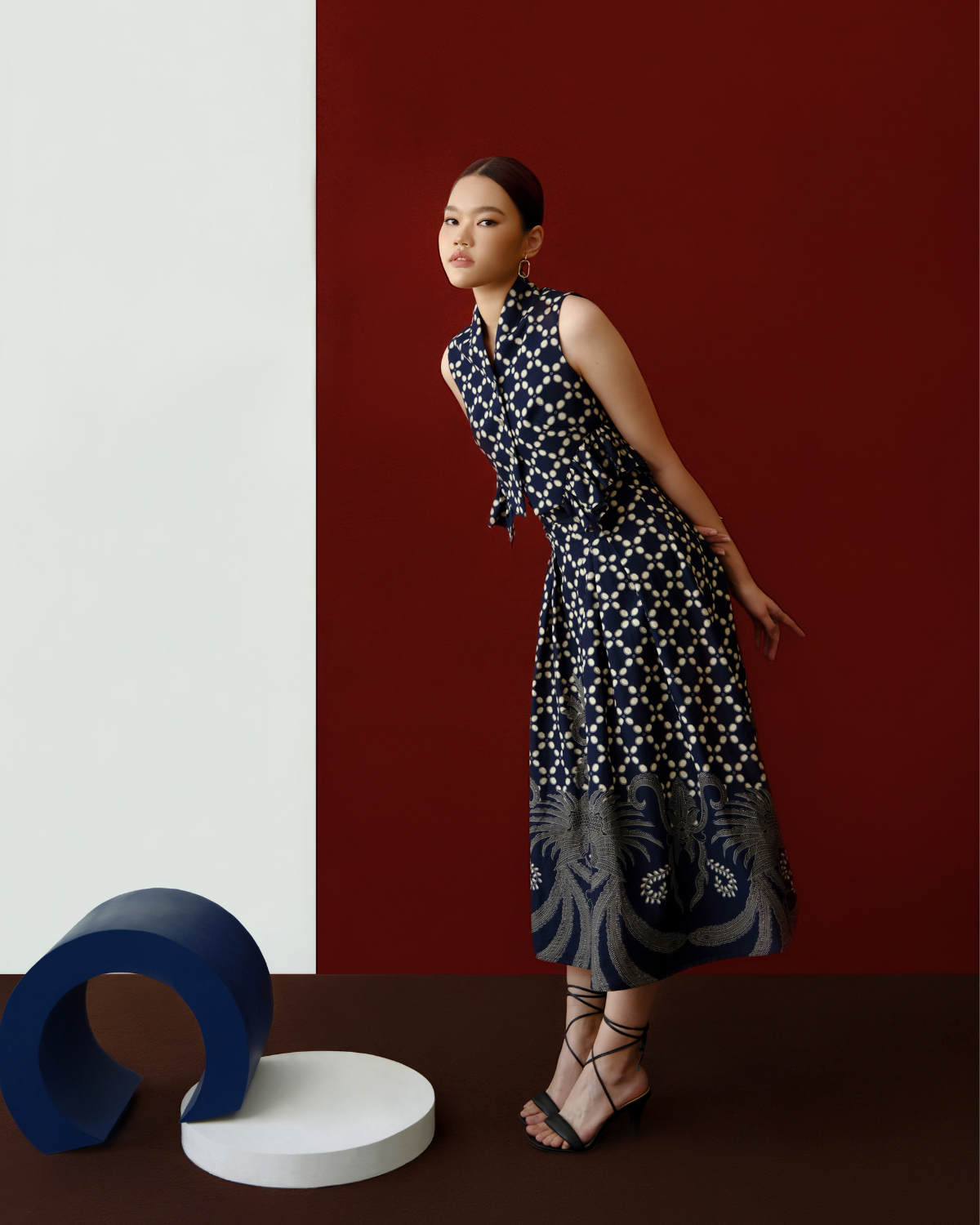 Yara Skirt Navy Blue Batik