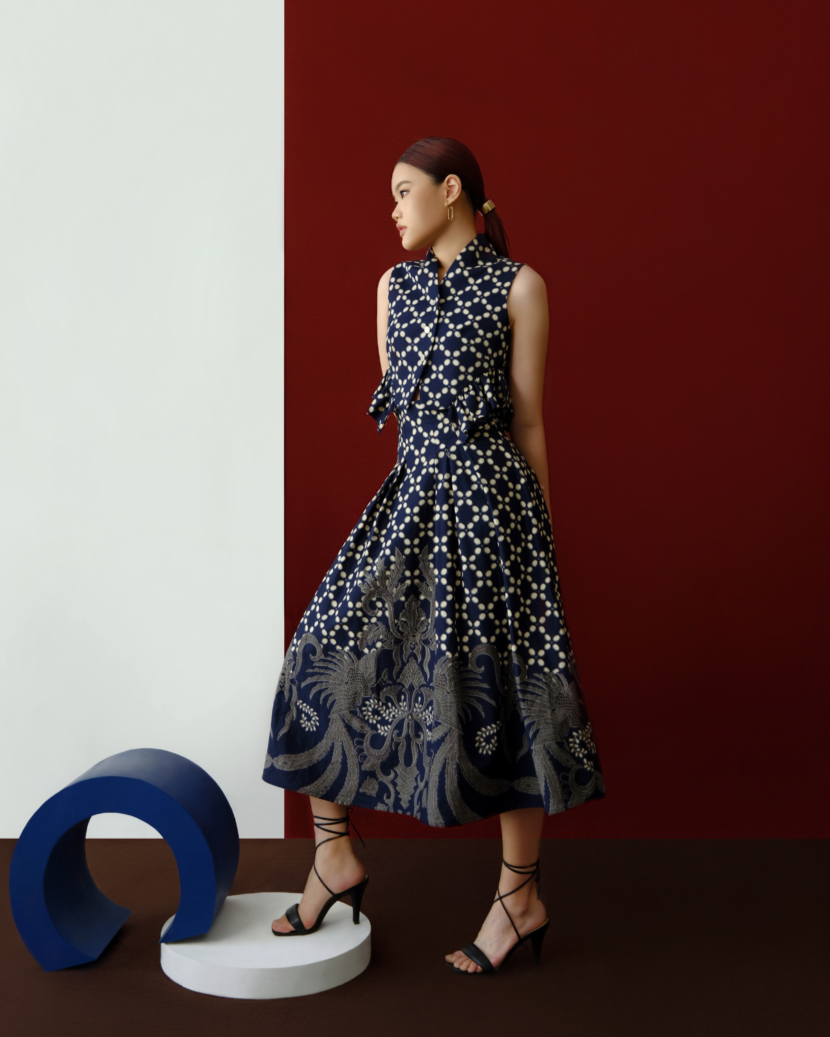 Yara Skirt Navy Blue Batik