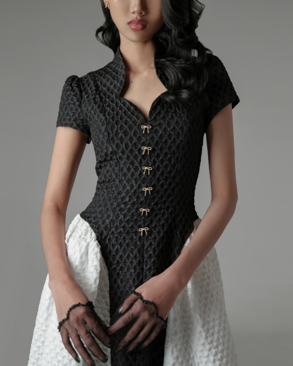 Faye Dress Black-White