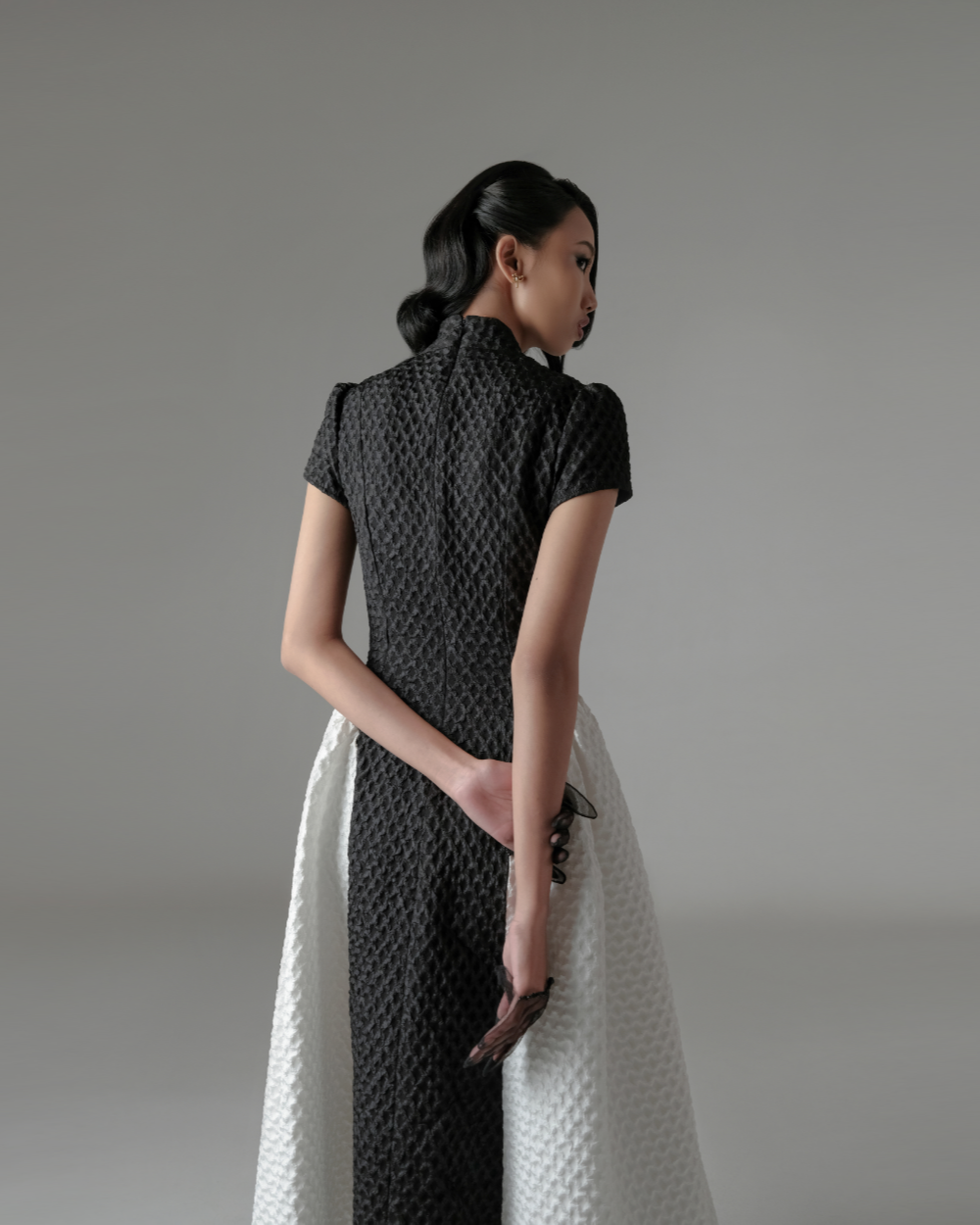 Faye Dress Black-White