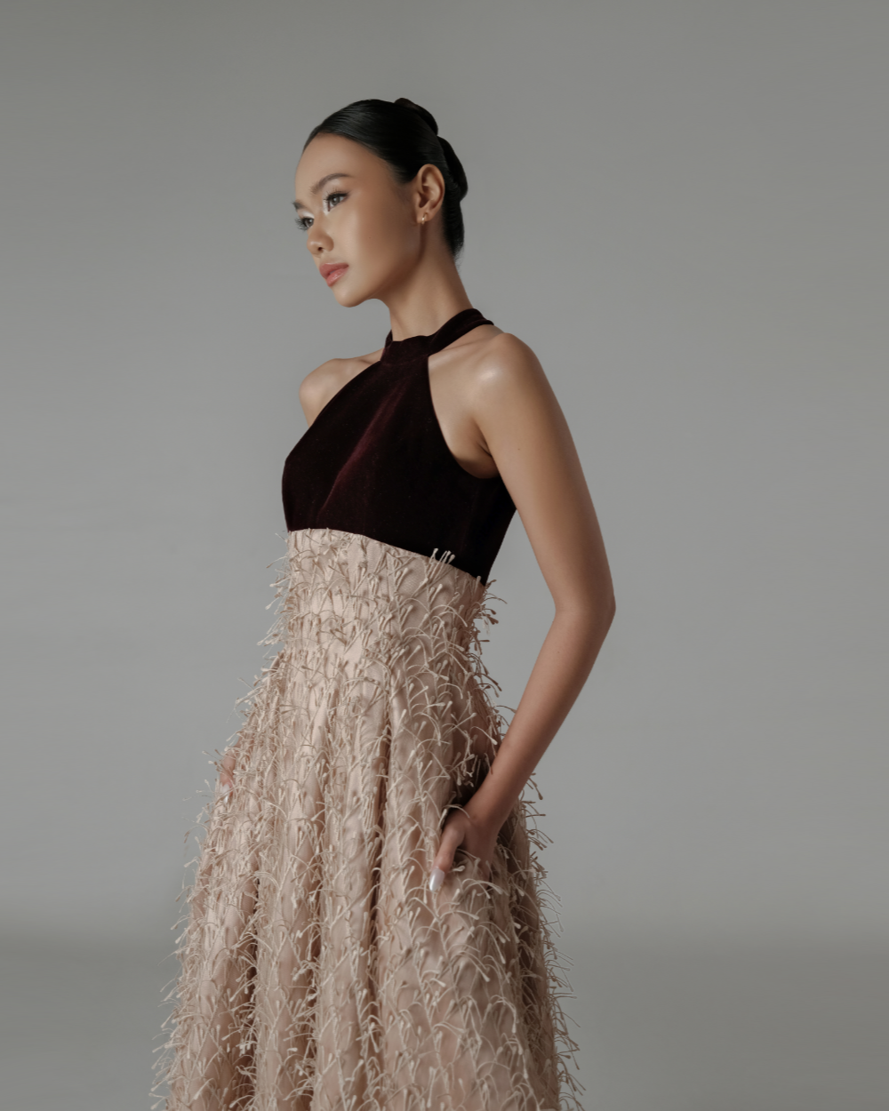 Genevieve Dress Burgundy - Dusty Rose