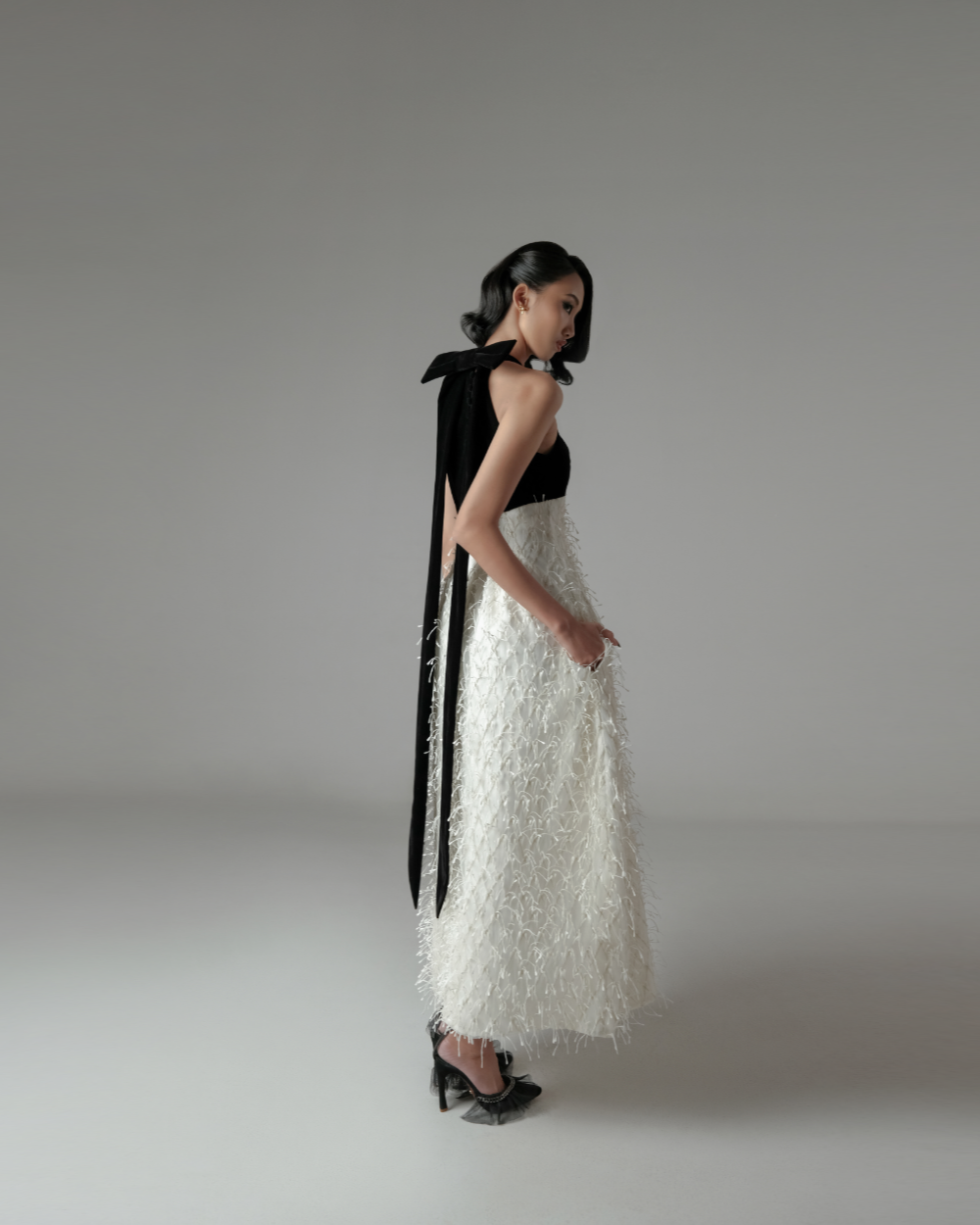 Genevieve Dress Black-Ivory