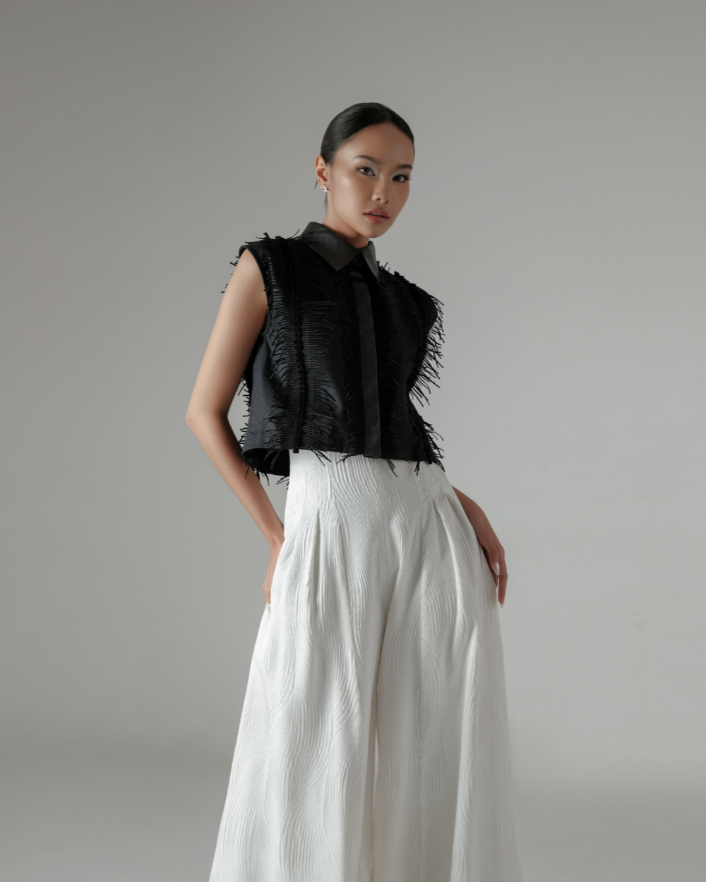 Liv Cropped Shirt Black