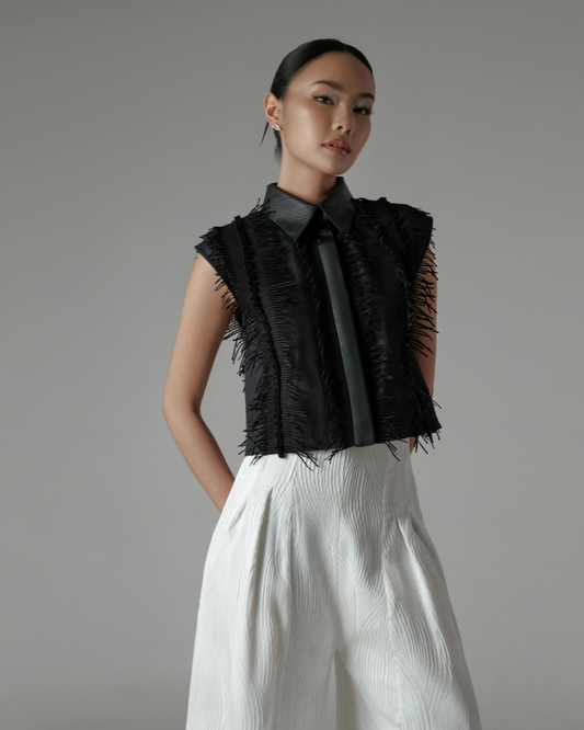 Liv Cropped Shirt Black