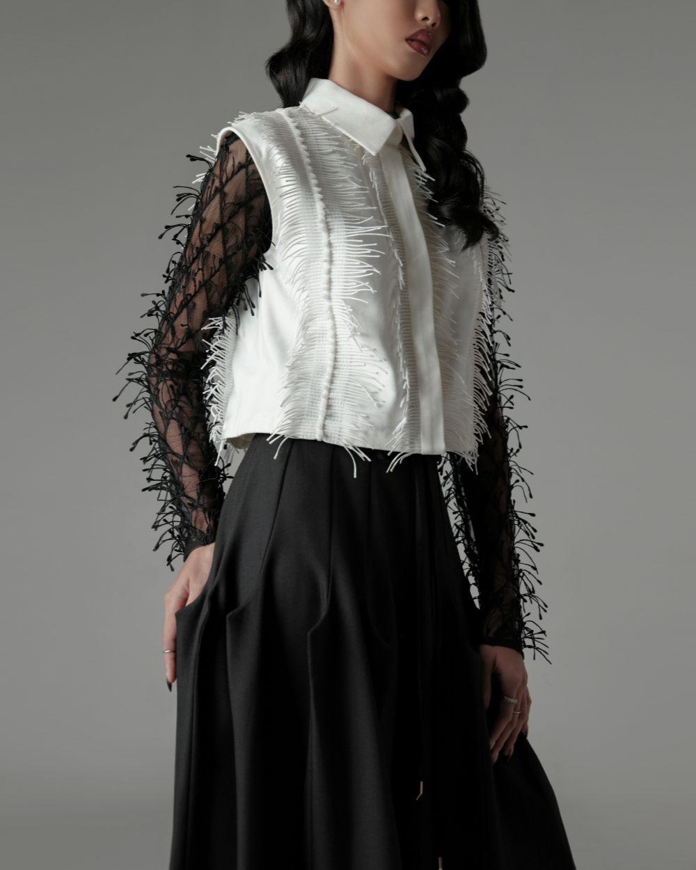 Liv Cropped Shirt White