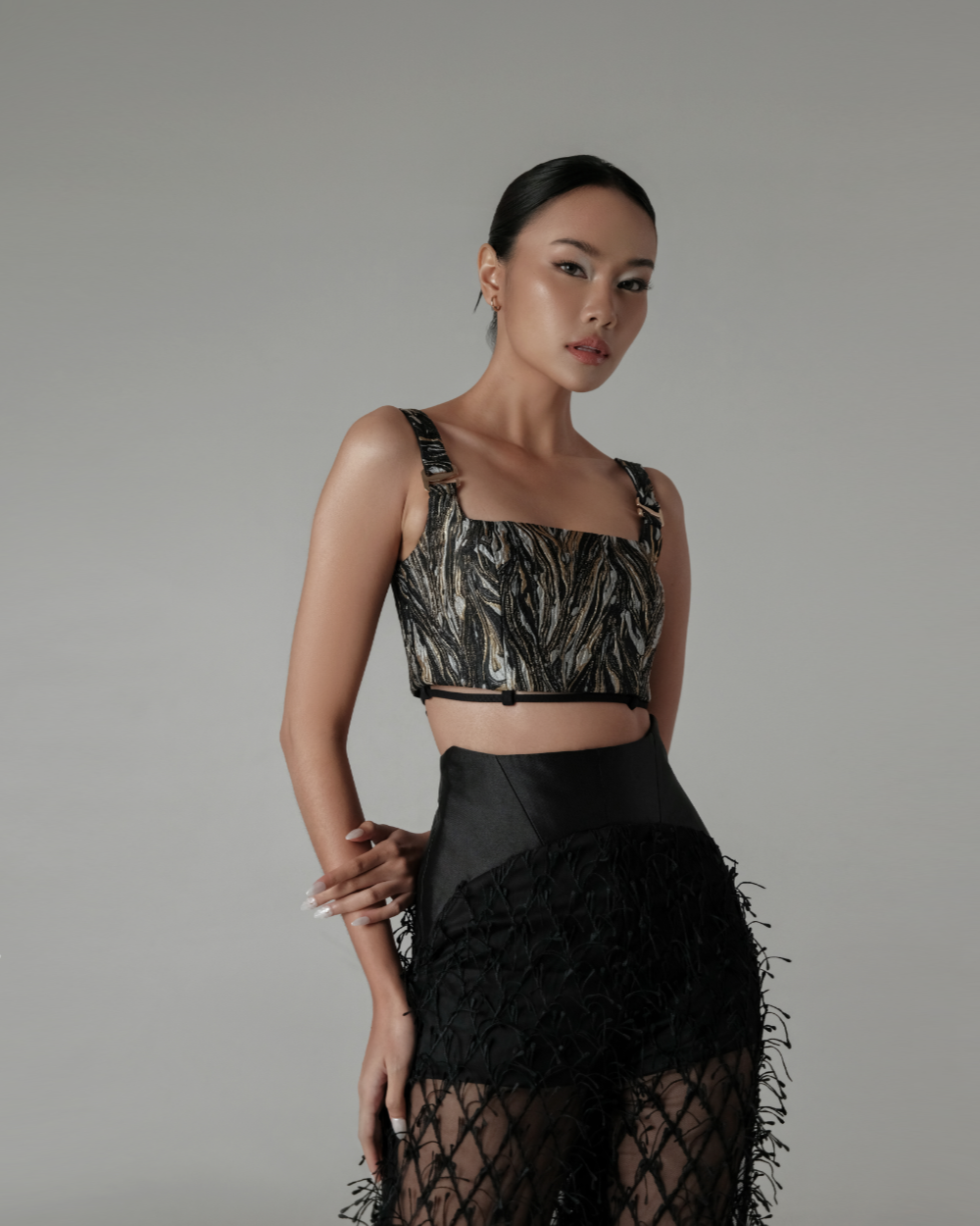 Raquel Bralette Black-Gold
