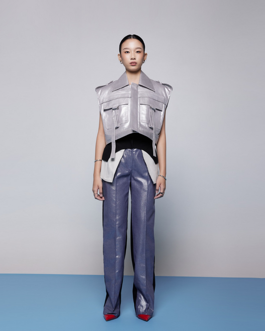 Donovan Pants Black - Metallic Blue