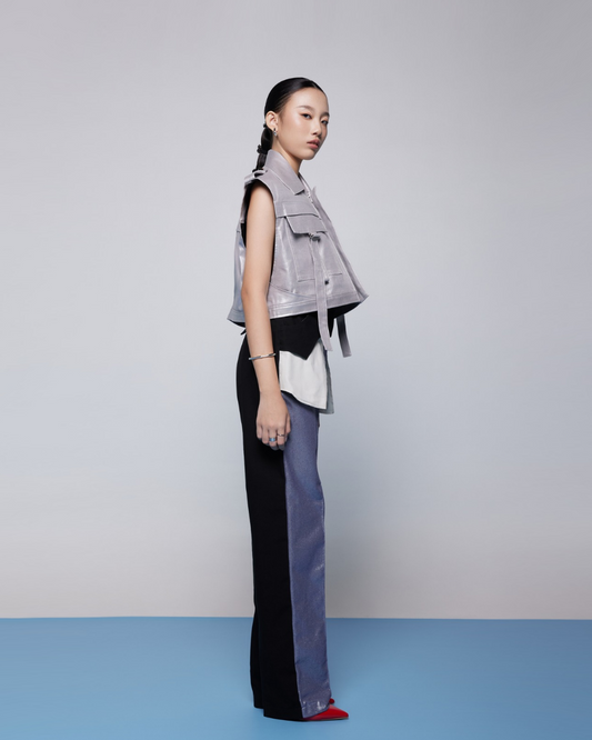 Donovan Pants Black - Metallic Blue