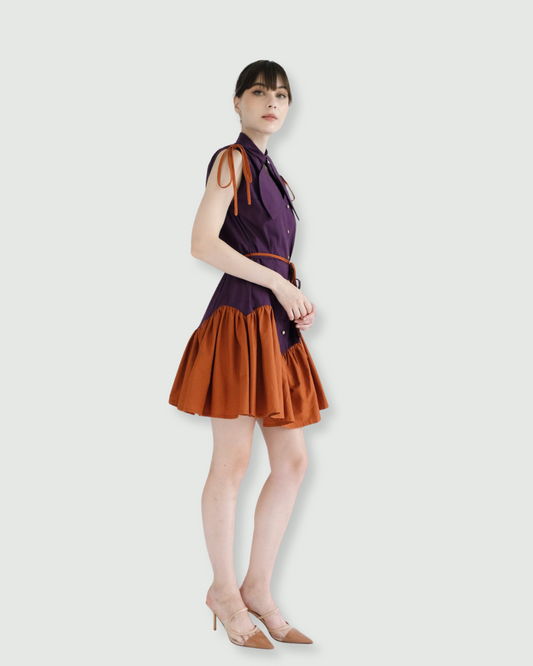Darlene Dress Purple-Terracotta