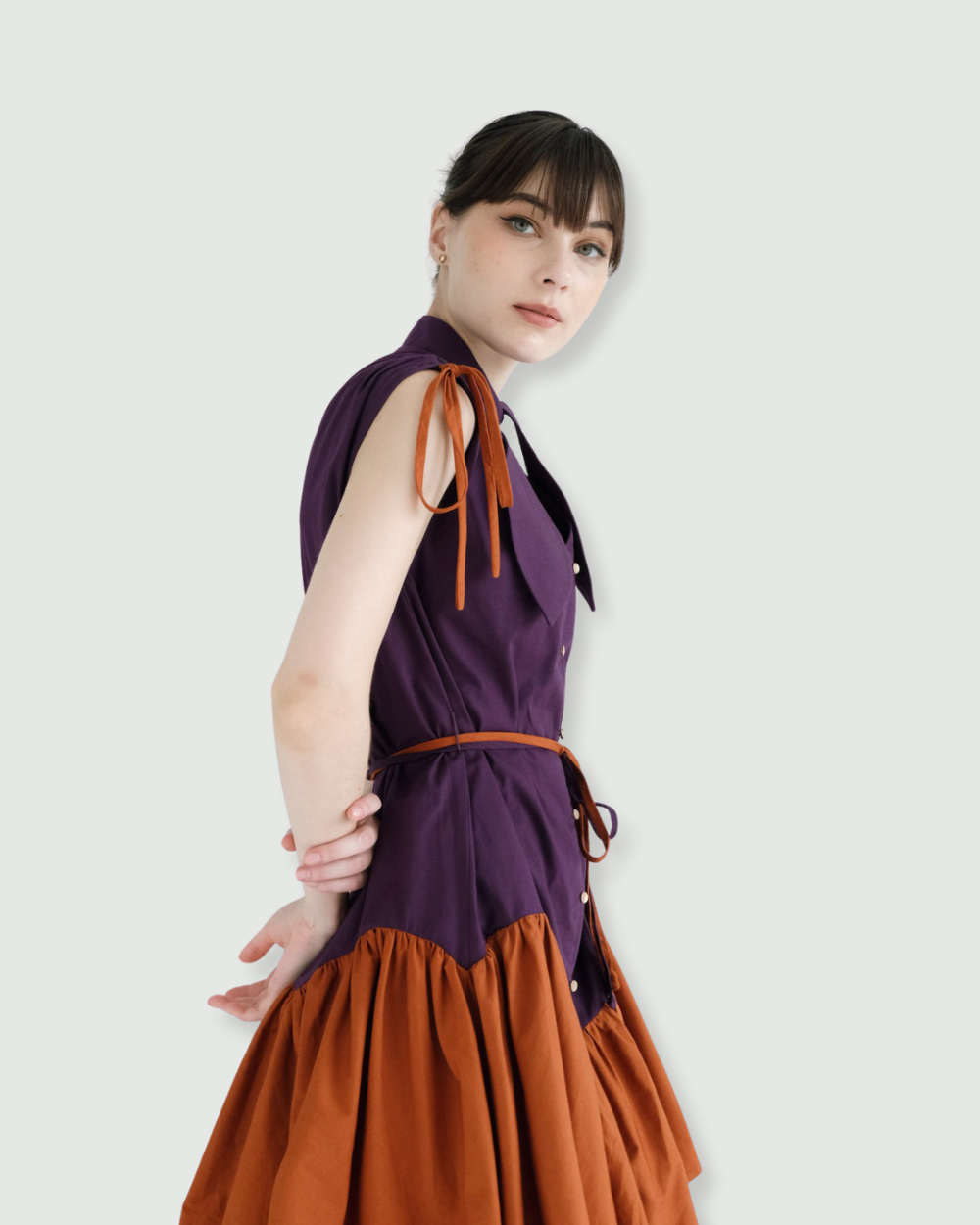 Darlene Dress Purple-Terracotta