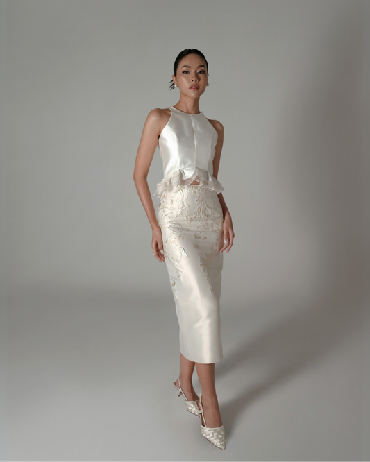 Alessia Set Ivory-Gold (Belt & Skirt)