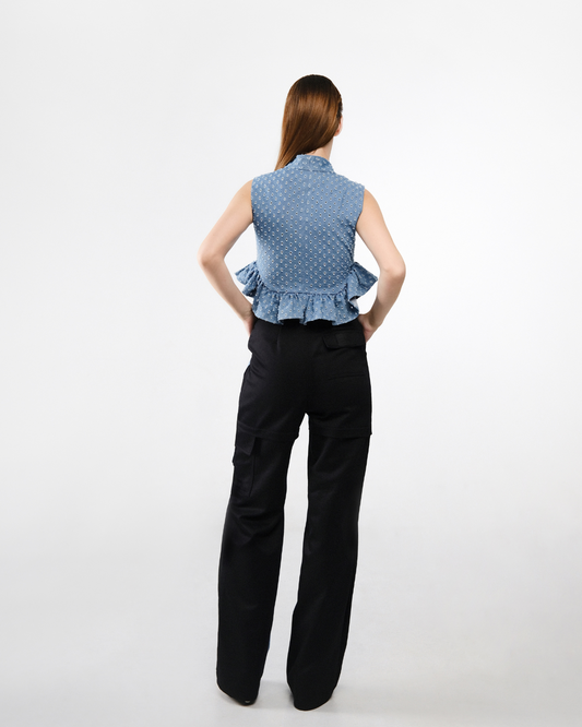 Devon Pants Medium Blue Denim - Black