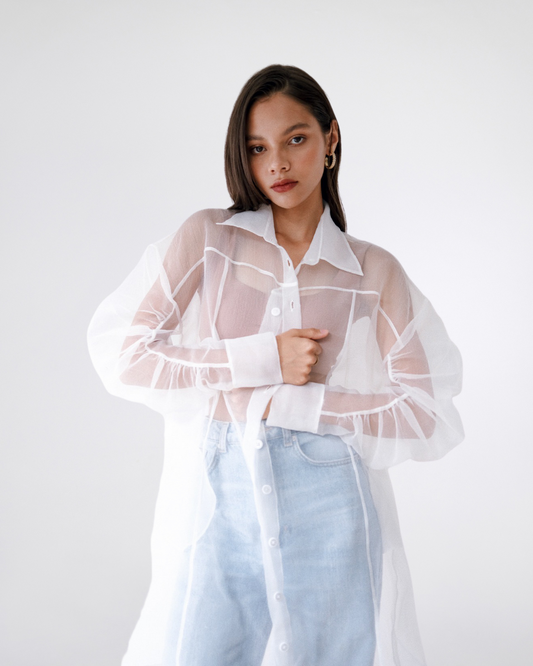 Yoon Sheer Overshirt White