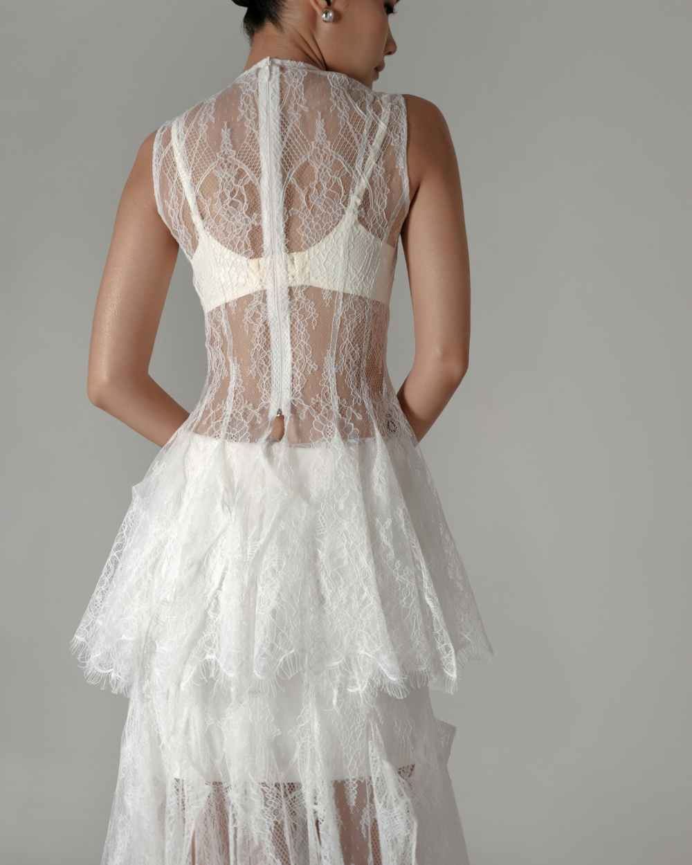 Rayna Skirt White with Mini Skirt Lining