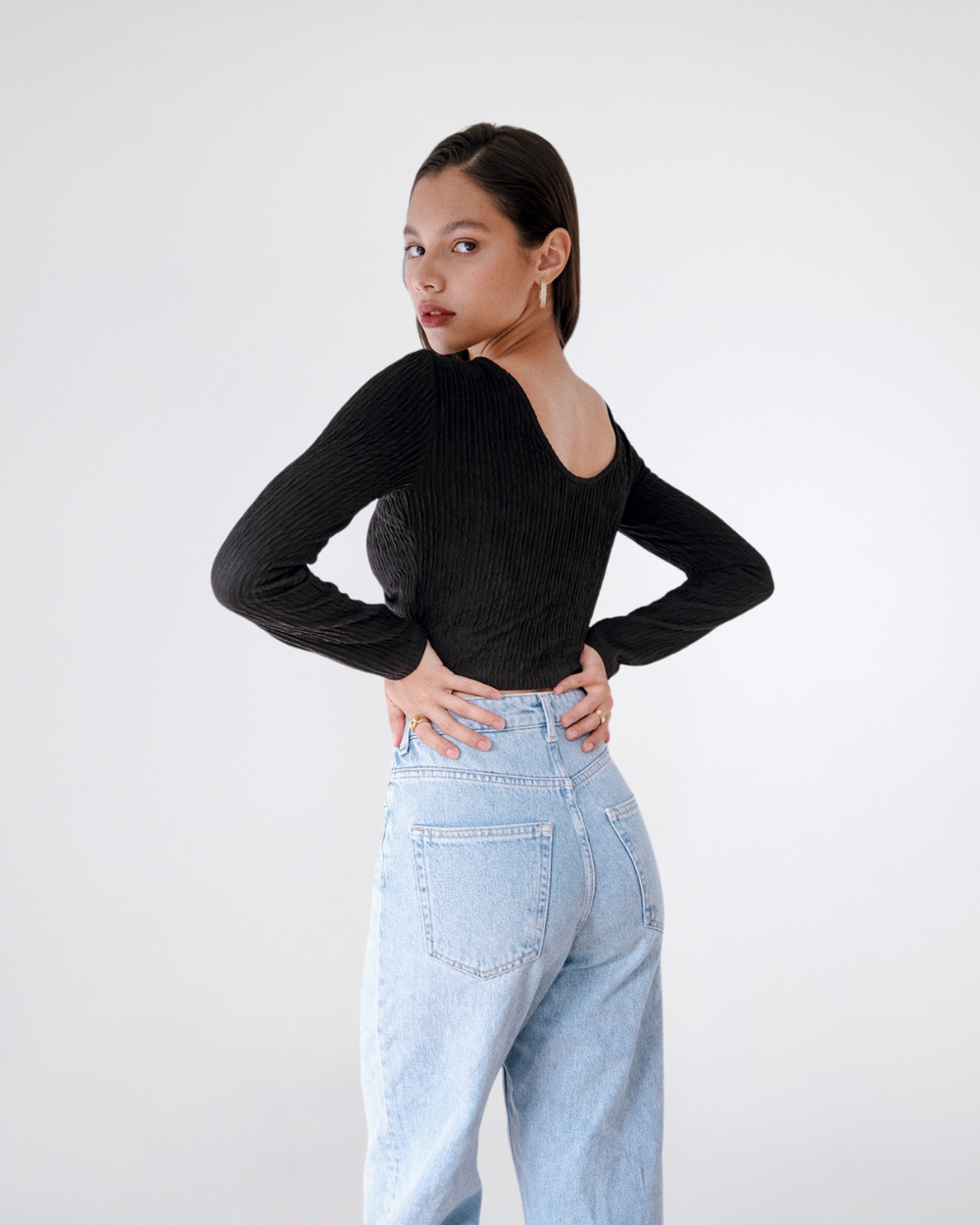 Laurie Reversible Knit Top Black