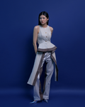 Philippa Top Beige - Saddle Brown Denim