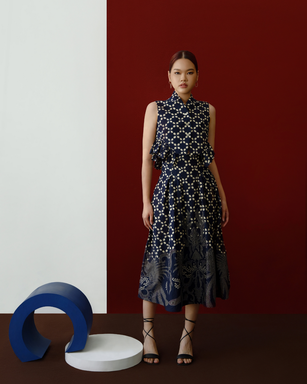 Yara Skirt Navy Blue Batik