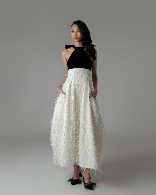Genevieve Dress Black-Ivory