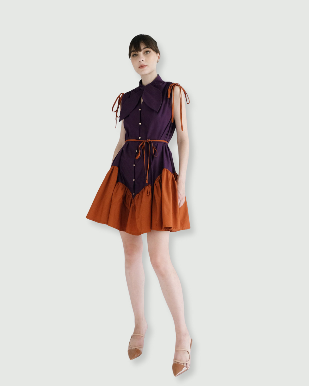 Darlene Dress Purple-Terracotta