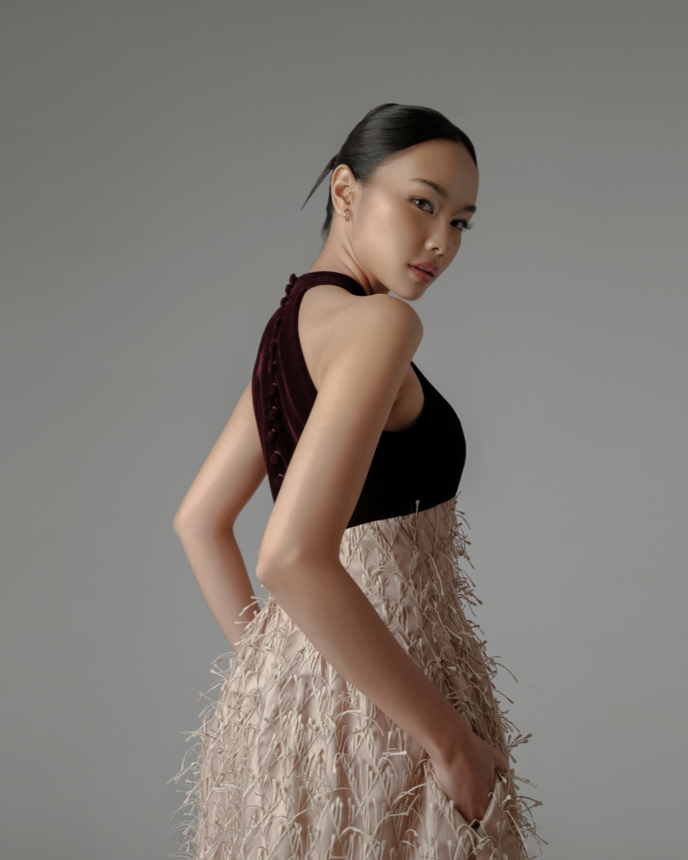 Genevieve Dress Burgundy - Dusty Rose