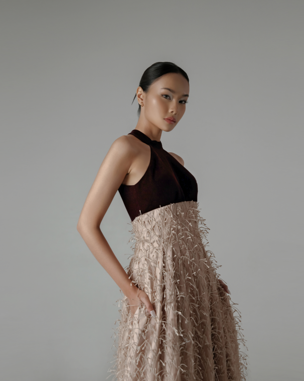 Genevieve Dress Burgundy - Dusty Rose