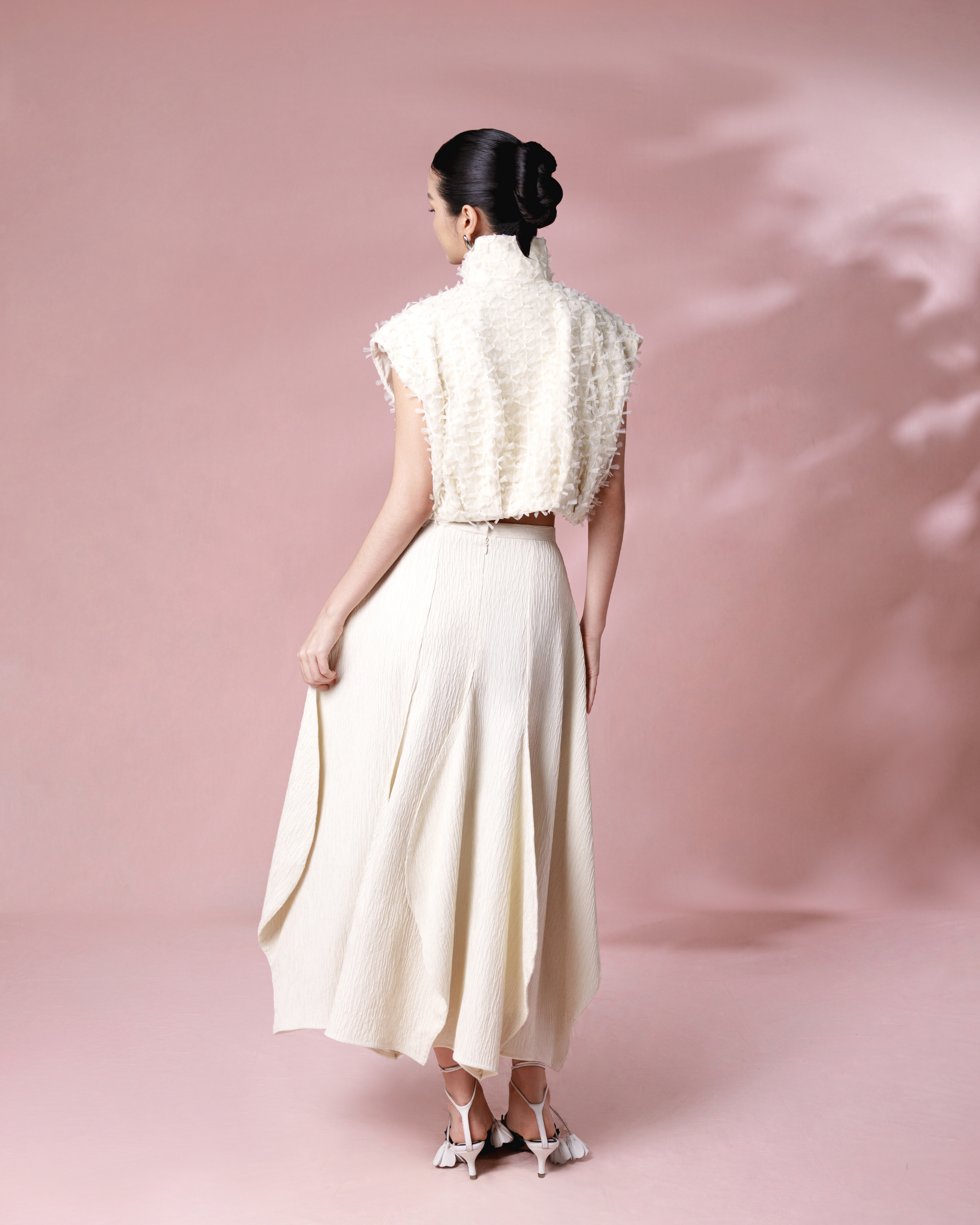 Aya Cropped Vest Cream