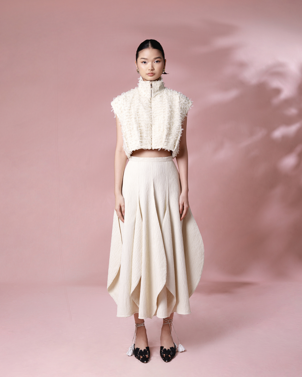 Aya Cropped Vest Cream