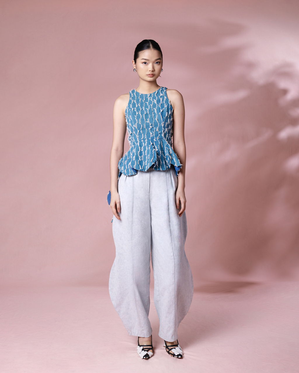 Pevita Top Washed Blue Denim