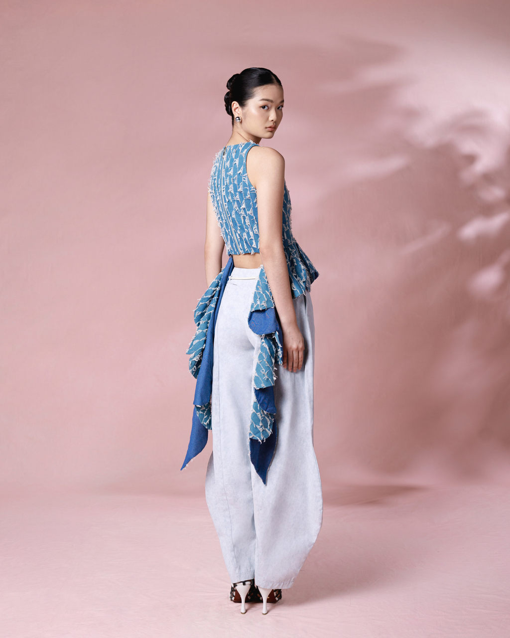 Pevita Top Washed Blue Denim