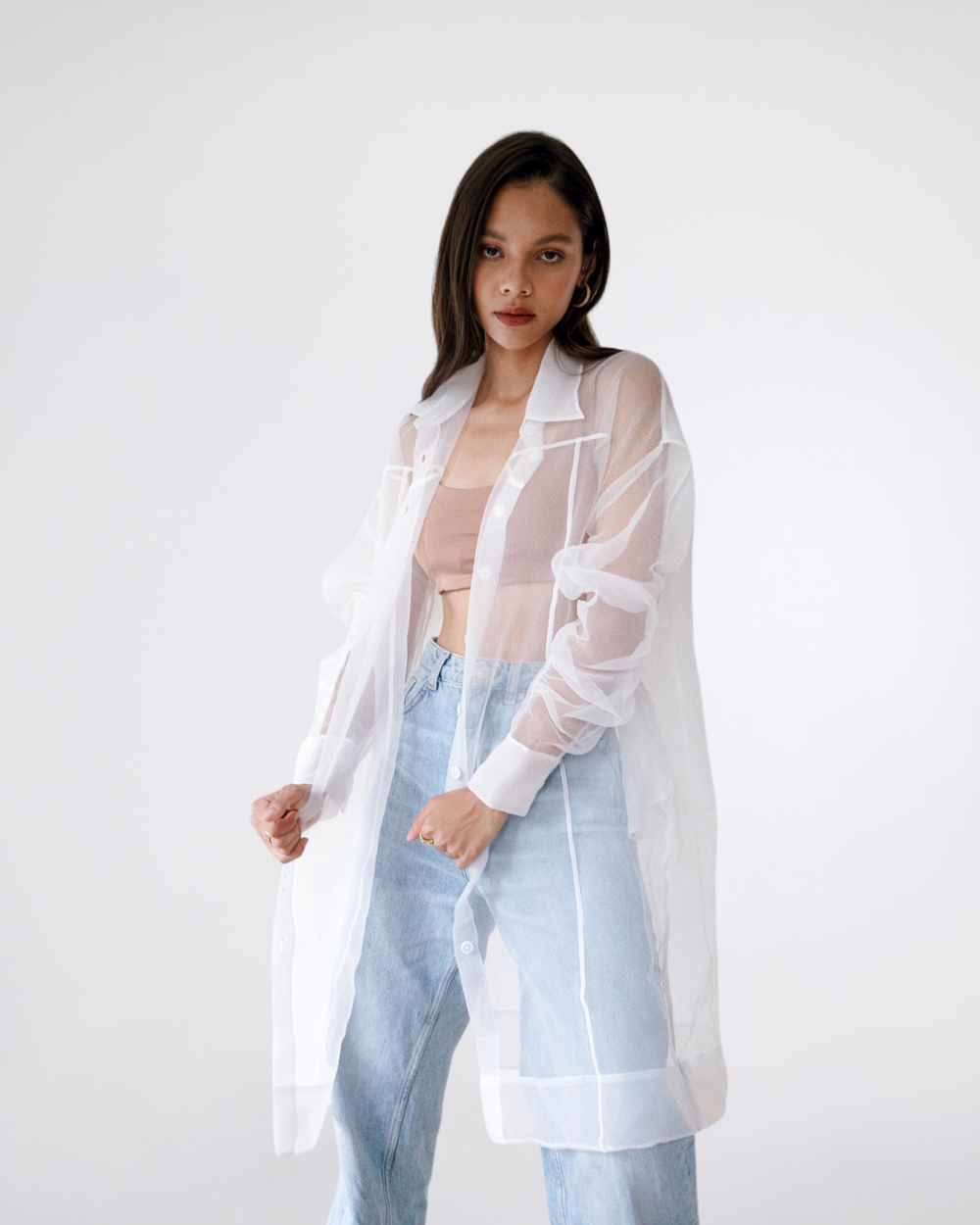 Yoon Sheer Overshirt White