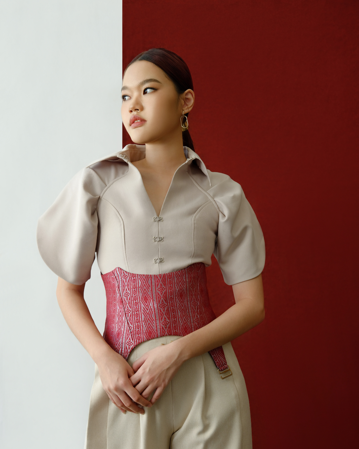 Alma Reversible Corset Red-Black