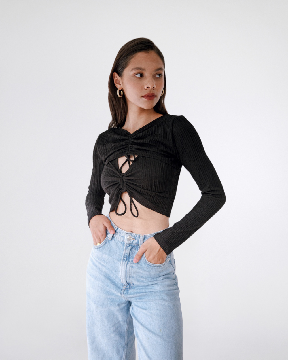 Laurie Reversible Knit Top Black