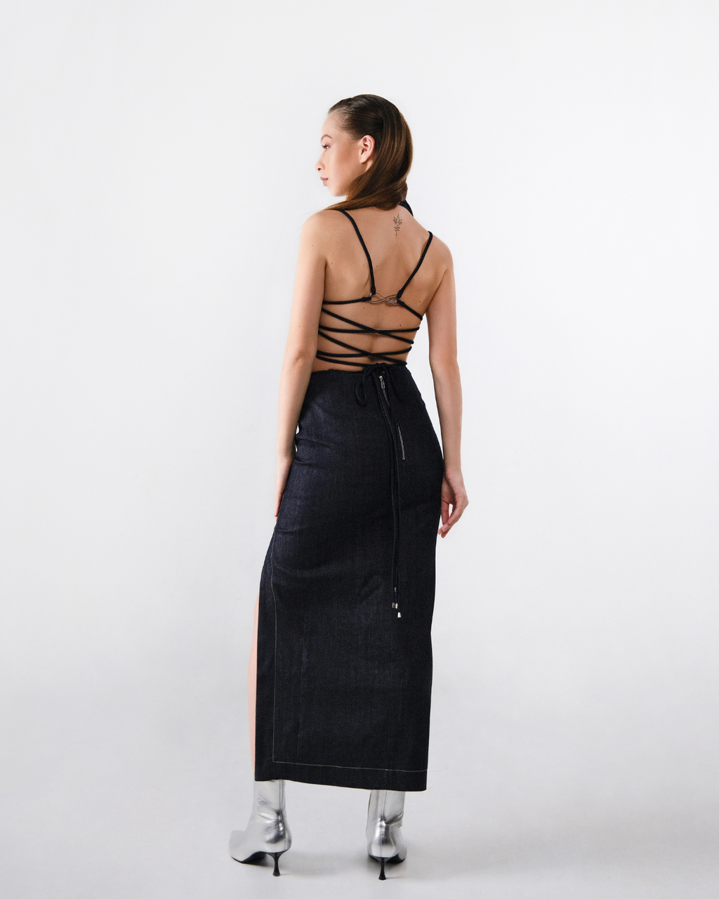 Emery Top Purple Acid Washed - Dark Navy Denim
