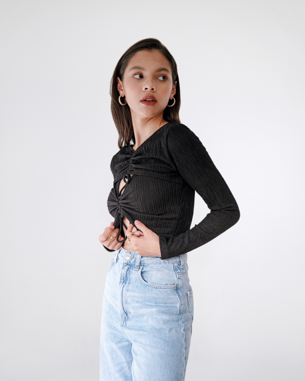 Laurie Reversible Knit Top Black