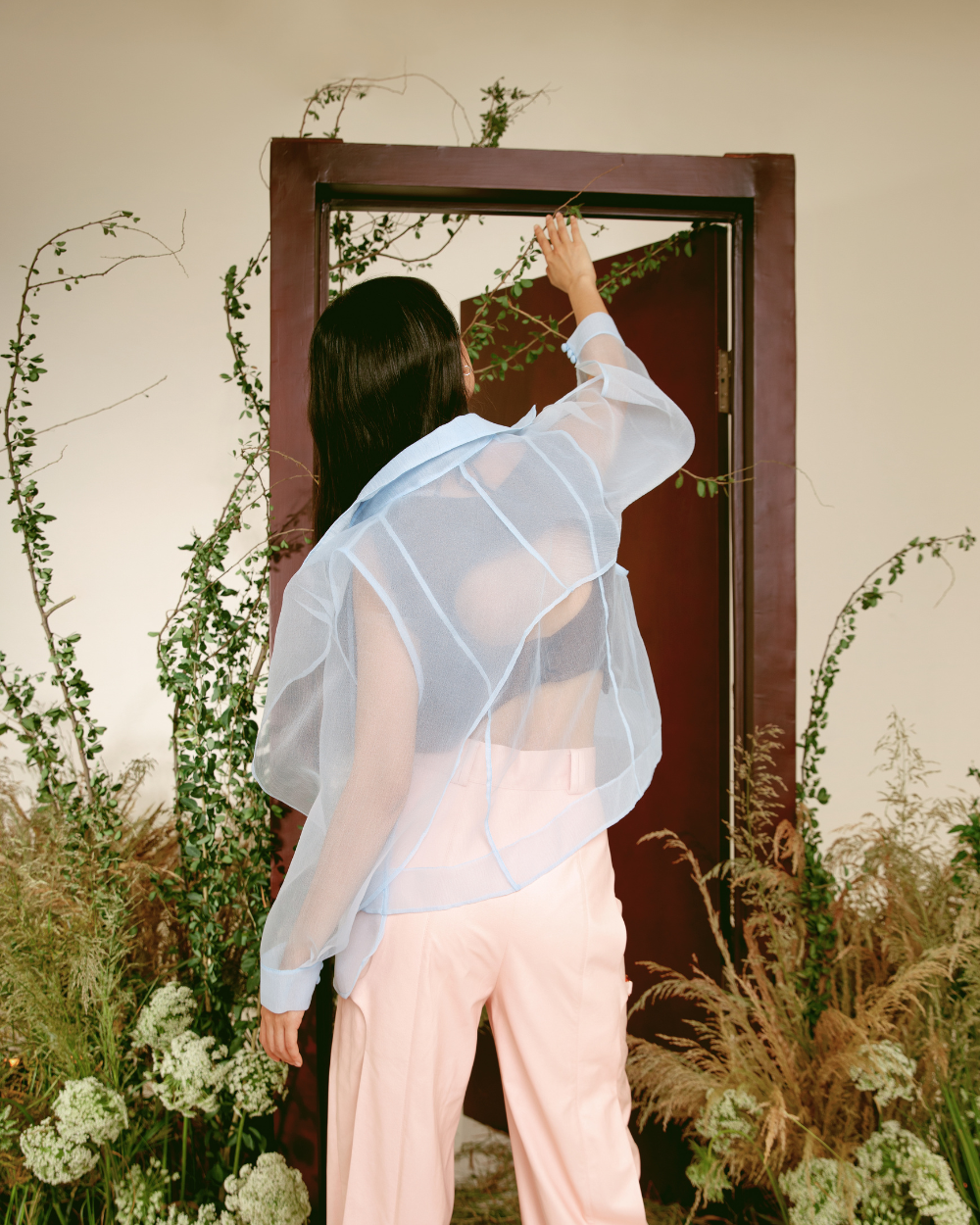 Merrick Sheer Overshirt Sky Blue