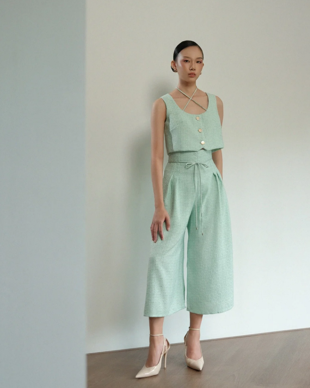 Sierra Cropped Waistcoat Mint