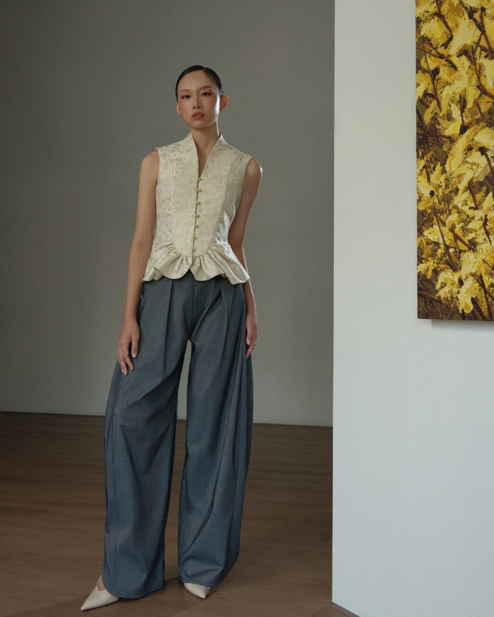 Gracie Pants Denim Blue - Grey