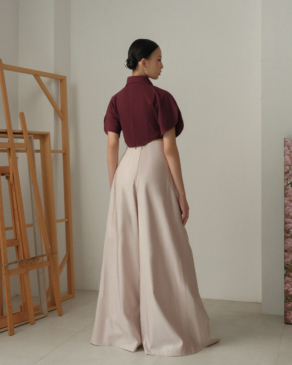 Carson Pants Light Taupe Stripes