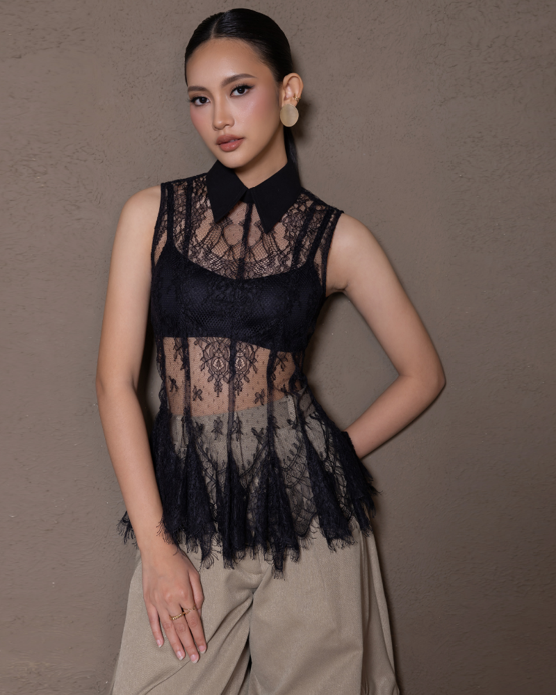 Gloria Top with Collar (Shorter)