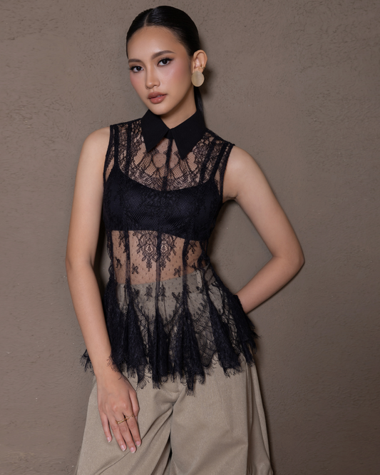 Gloria Top with Collar (Shorter)