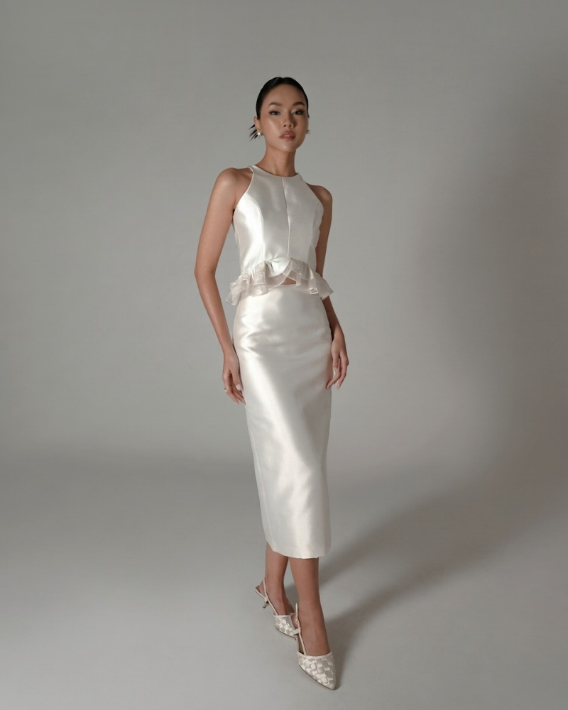Basic Pencil Skirt Ivory