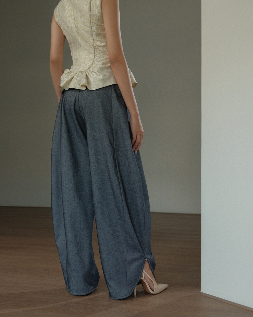 Gracie Pants Denim Blue - Grey