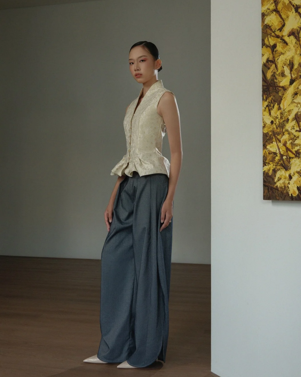 Gracie Pants Denim Blue - Grey