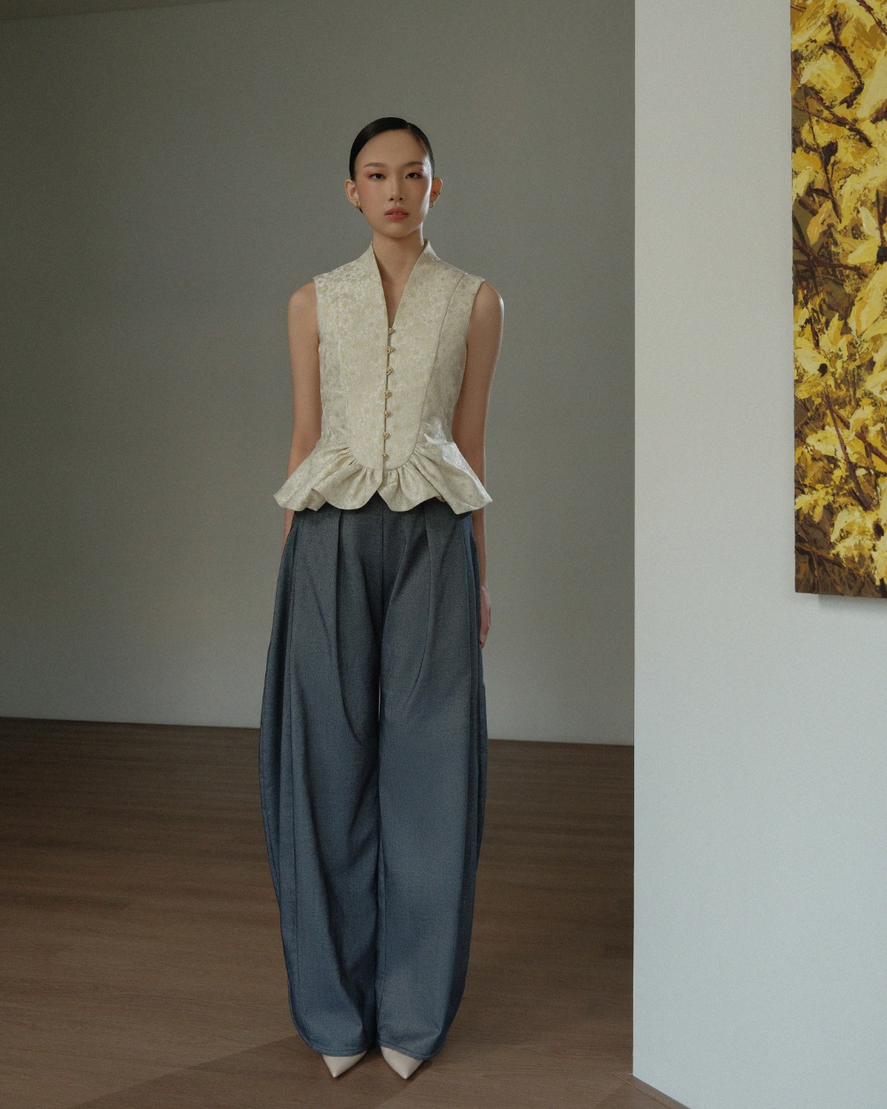 Gracie Pants Denim Blue - Grey